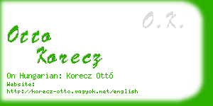otto korecz business card